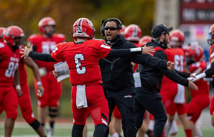 Carthage celebrates a football win over Carroll in 2023